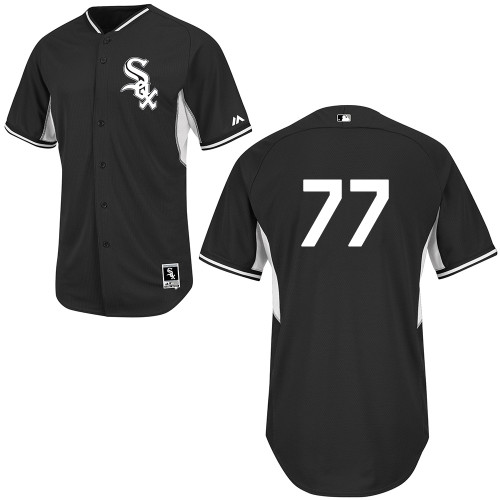 Carlos Sanchez #77 Youth Baseball Jersey-Chicago White Sox Authentic 2014 Black Cool Base BP MLB Jersey